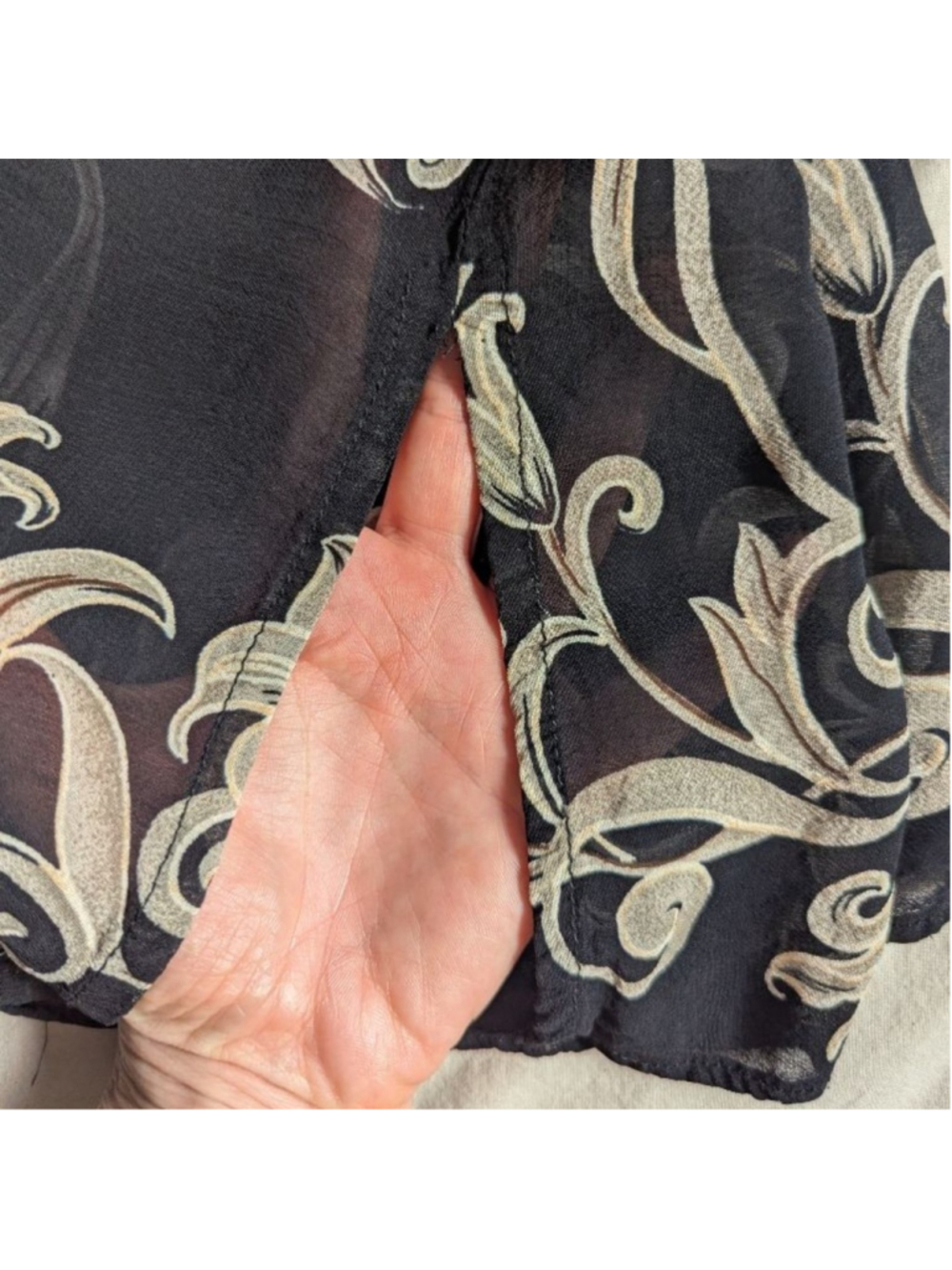 Vintage L’Amadei by D.P. Altomonte Tunic - Black/Beige Floral Embroidered L - Picture 9 of 13
